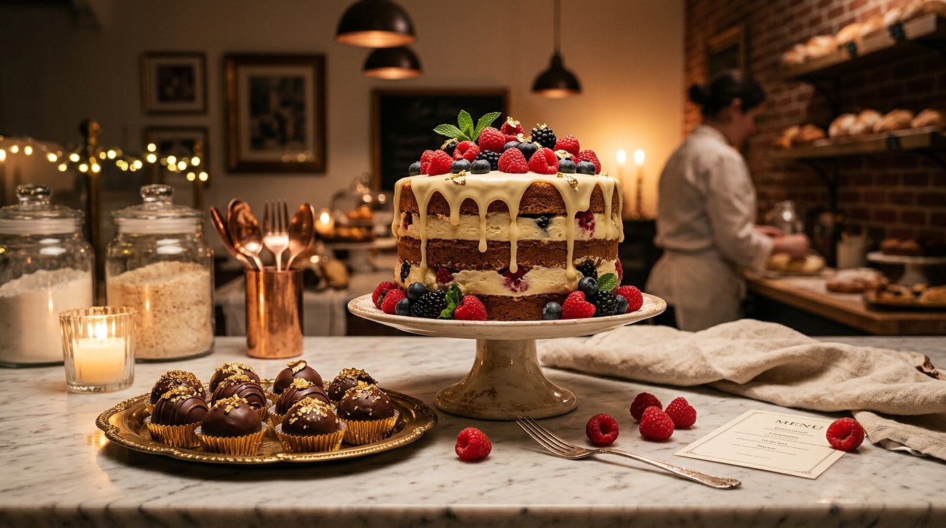 Mesa de Confeitaria Artesanal Premium da Doceria Nosso Açúcar